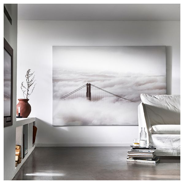 Картина с рамой, Мост и облака, черный, 200x140 см IKEA BJÖRKSTA БЬЁРКСТА 195.089.37 - фото 5