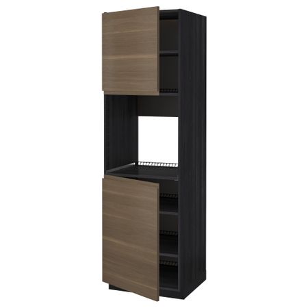 Высокий шкаф для духовки, 2 дверцы, полки, 60x60x200 cm IKEA METOD МЕТОД 994.542.33