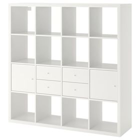 KALLAX Стеллаж с 4 вставками - белый 147x147 см