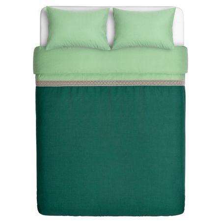 Пододеяльник и 2 наволочки, зеленый 200x200/50x70 см IKEA VÅRVERONIKA ВАРВЕРОНИКА 404.693.35