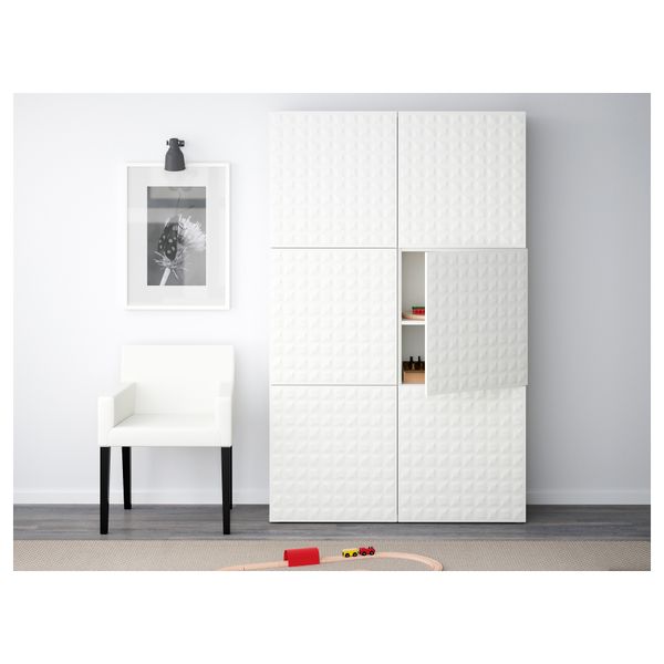 Комбинация для хранения с дверцами БЕСТО, Дьюпвикен белый (120x40x192 см) - фото 2