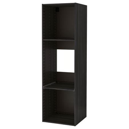 METOD Каркас высокого шкафа д/духов/холод - под дерево чёрный 60x60x200 см