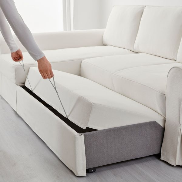 Диван-кровать с козеткой, Хильте белый IKEA БАККАБРУ 492.407.20 - фото 4