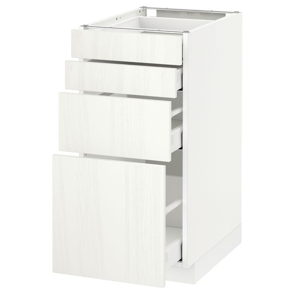 Напольный шкаф 4 фронтальных панели, 4 ящика МЕТОД / МАКСИМЕРА, белый, Росдаль белый - схема-чертеж с размерами