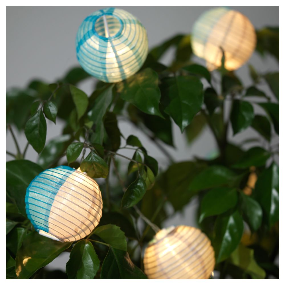 Украшение для гирлянды СОЛВИДЕН, шаровидный серый, синий - фото 1