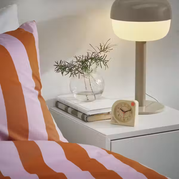 TJINGA Будильник - бледно-желтый 8x8 см - схема-чертеж с размерами