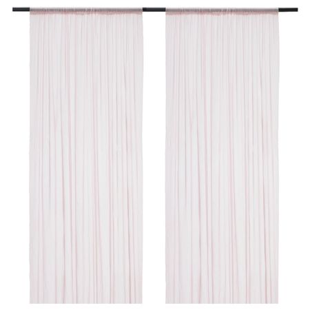 Гардины, 2 шт., розовый/точечный 145x300 см IKEA HILDRUN ХИЛЬДРАН 103.916.54
