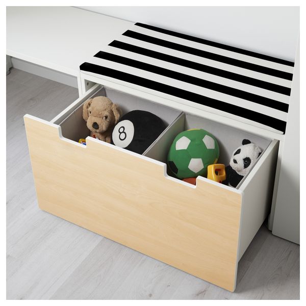 Комбинация для хранения со скамьей СТУВА, белый, береза (300x50x128 см) - фото 3