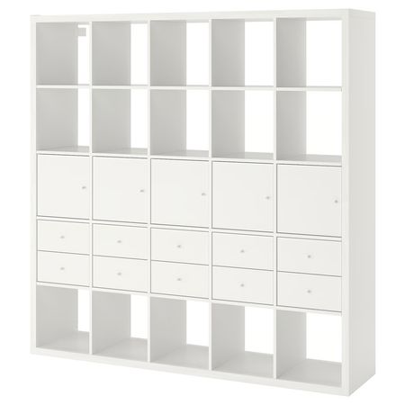 KALLAX Стеллаж с 10 вставками - белый 182x182 см