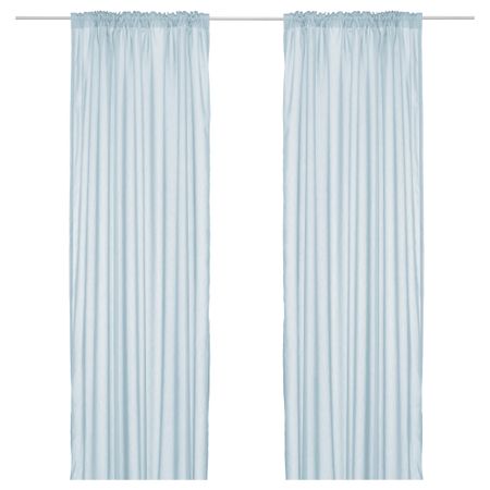 Гардины, 1 пара ВИВАН, голубой (145x300 см)