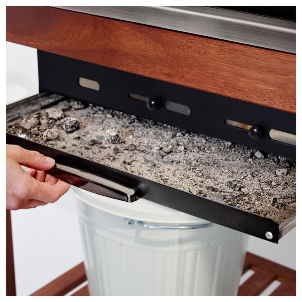 Угольн гриль+тележка/модуль для хранения ЭПЛАРО / КЛАСЕН, коричневая морилка - схема-чертеж с размерами