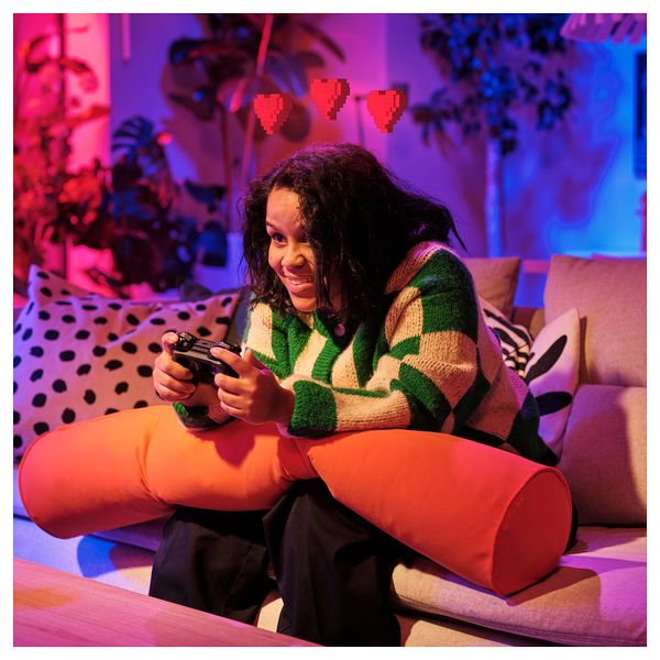 Геймерская подушка, ярко-оранжевый, 18x110 см IKEA BRÄNNBOLL 805.892.08 - фото 2