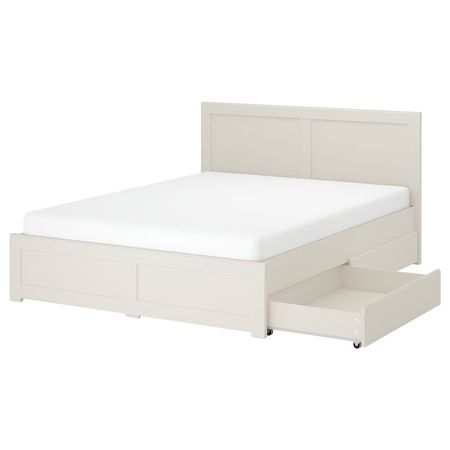 FÅGELFJÄLLET Каркас кровати с 2 ящиками - белый с оттенком/Luröy 160x200 см