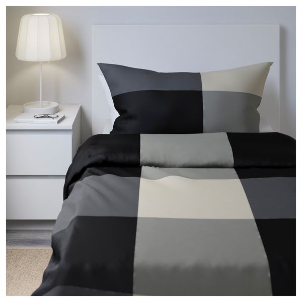 Пододеяльник и 1 наволочка БРУНКРИСЛА, черный, серый - фото 3