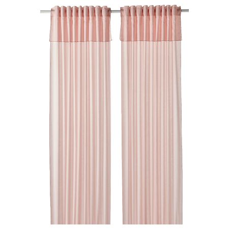 Гардины, 2 шт., бледно-розовый/розовый 145x300 см IKEA MOALISA МОАЛИЗА 804.995.09