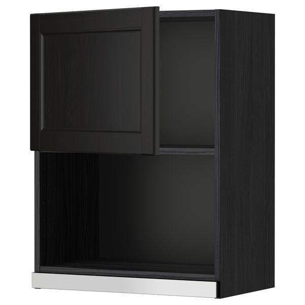 Навесной шкаф для СВЧ-печи МЕТОД, черный, Лаксарби черно-коричневый - схема-чертеж с размерами