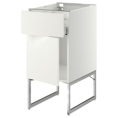 Напольный шкаф с ящиком, дверью МЕТОД / МАКСИМЕРА, белый, Хэггеби белый