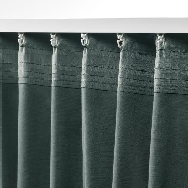 Затемняющие гардины, 2 шт., серо-зеленый 140x300 см IKEA SANELA САНЕЛА 905.129.49 - фото 4