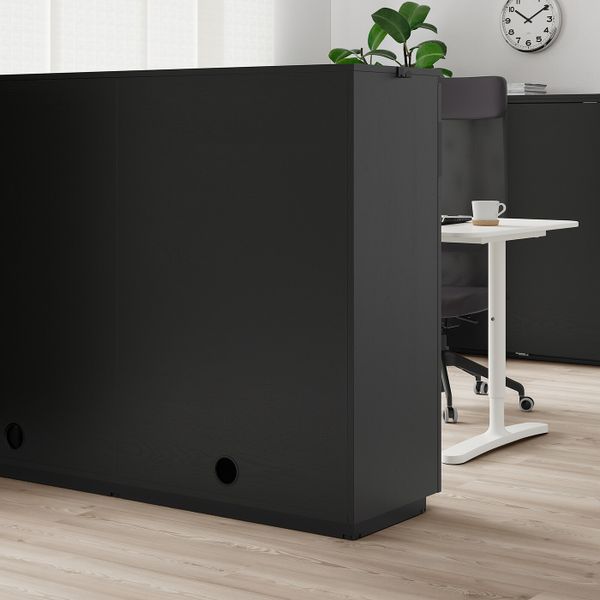 Шкаф с раздвижными дверцами, ясеневый шпон, черная морилка 160x120 см IKEA GALANT ГАЛАНТ 803.651.47 - фото 4