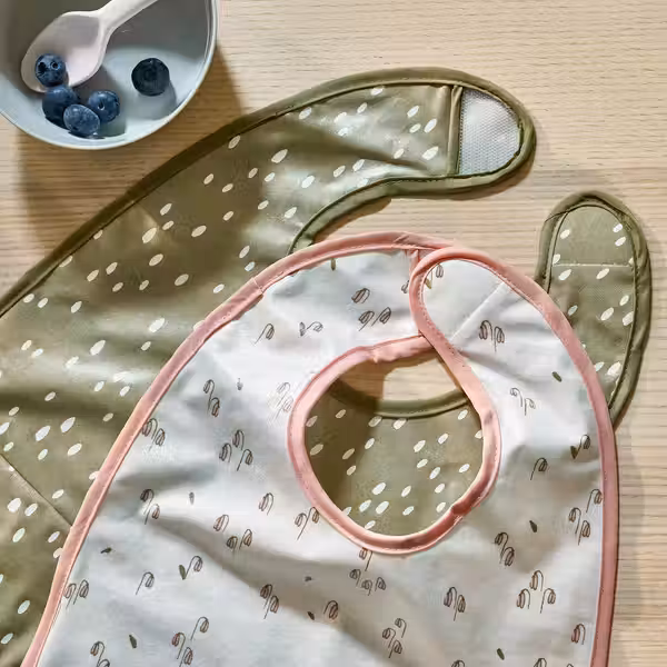 GULDVÄVARE ГУЛЬДВЭВАРЕ Нагрудник - зеленый/белый - схема-чертеж с размерами