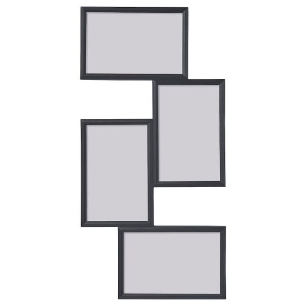 Рама для коллажа на 4фото, черный 21x41 см IKEA YLLEVAD ЮЛЛЕВАД 004.864.69 - фото 1