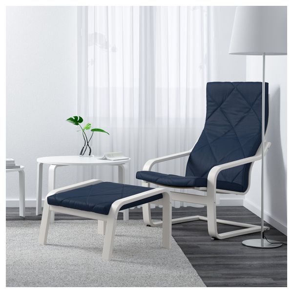 Кресло ПОЭНГ, белый, Эдум темно-синий - фото 2