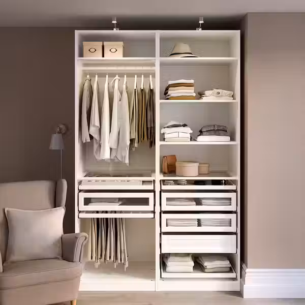 PAX Гардероб, комбинация - белый 150x58x236 см - фото 2