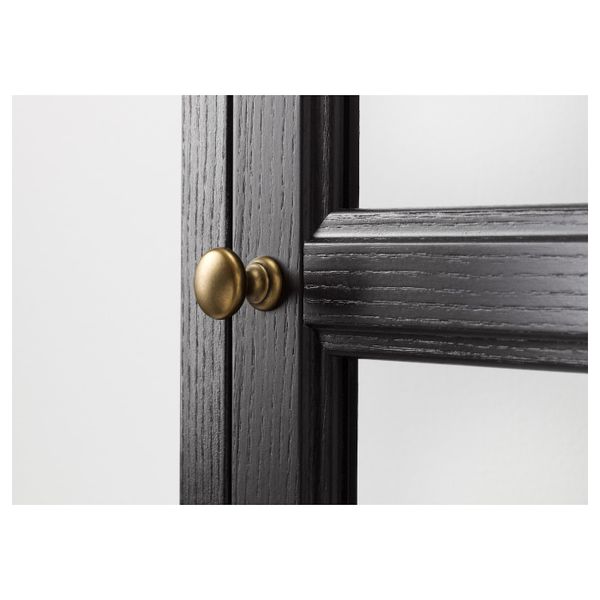 Шкаф-витрина, черная морилка 60x40x186 см IKEA MALSJÖ МАЛЬШЁ 103.833.81 - фото 4