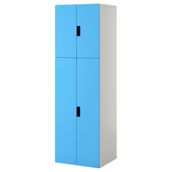Комбинация для хранения с дверцами СТУВА, белый, синий (60x50x192 см) - фото 1