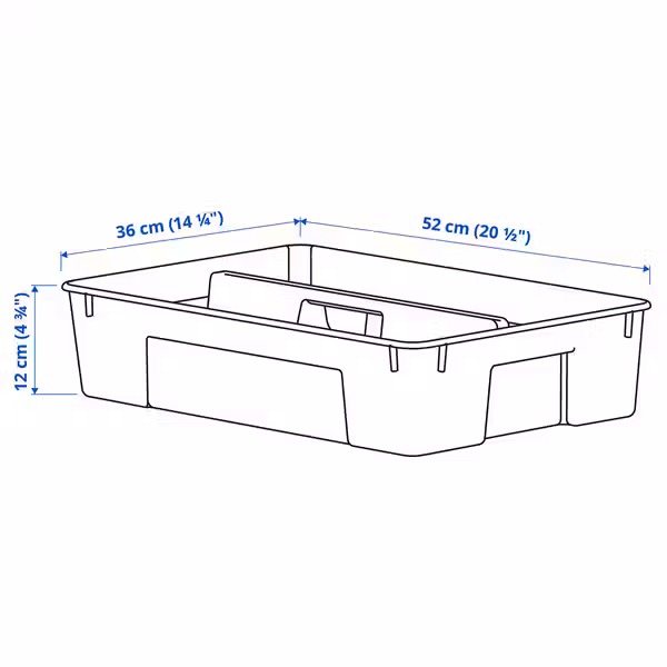 SAMLA Вставка в контейнер 45/65 л - прозрачный - схема-чертеж с размерами