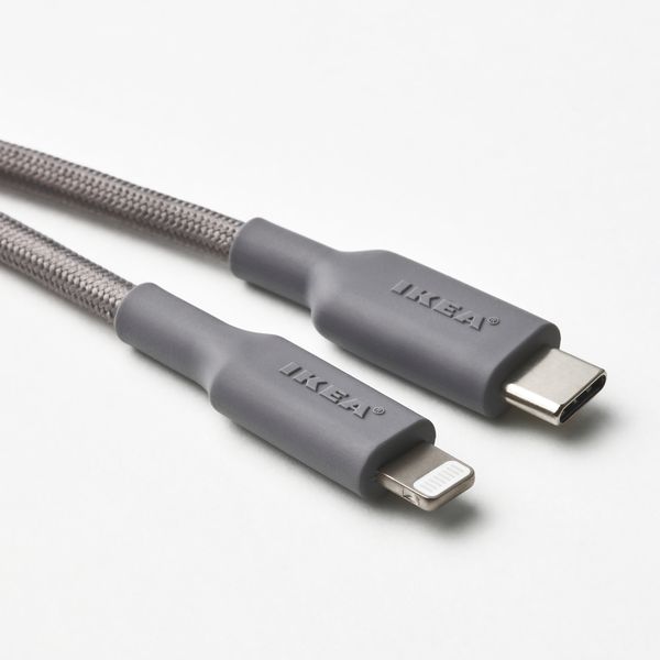 Кабель USB-C–lightning, серый, 1.5 м IKEA LILLÅNGEN ЛИЛЛОНГЕНHULT ЛИЛЛЬХУЛЬТ 405.811.10 - фото 4