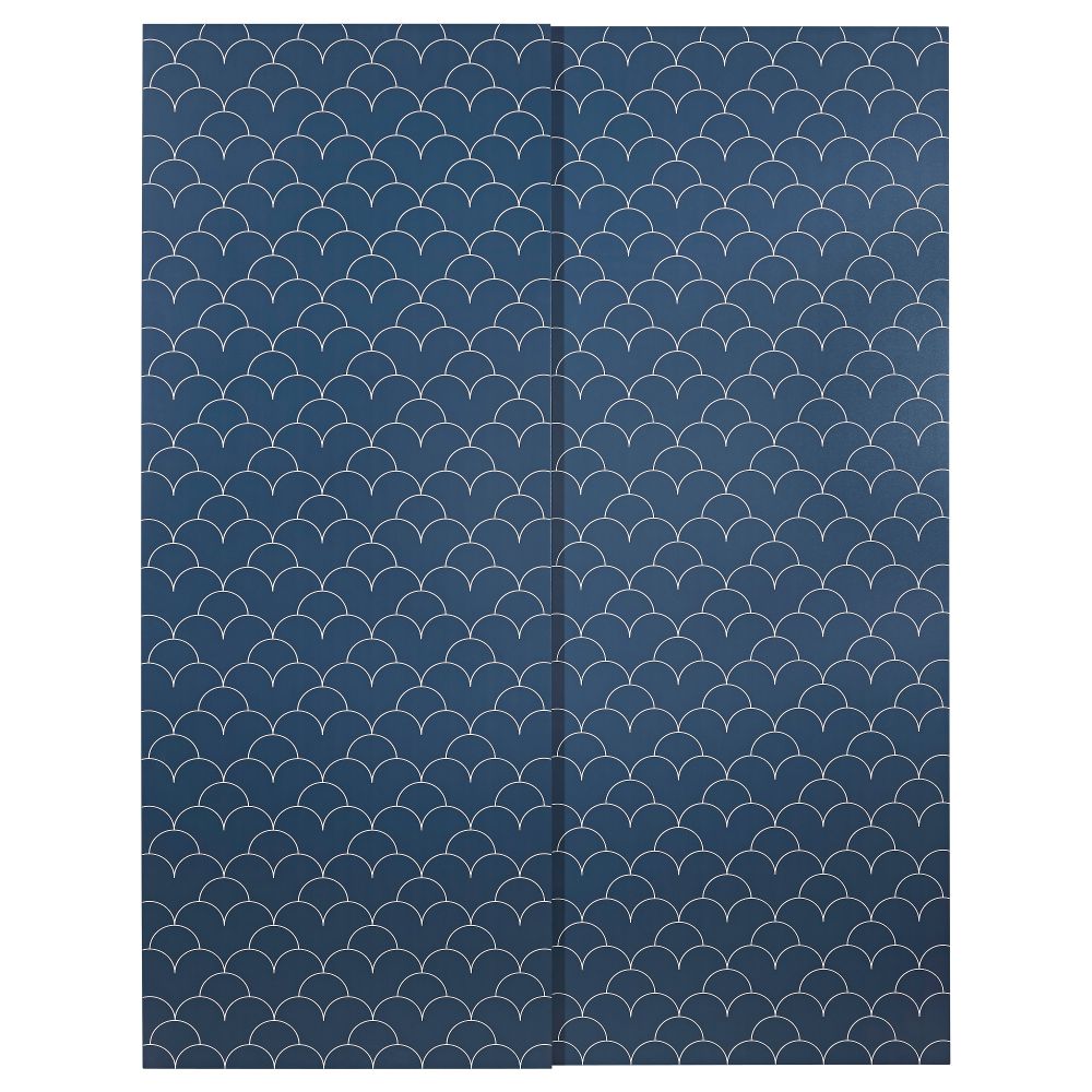 Пара раздвижных дверей СВОРКМО, с рисунком темно-синий, белый - схема-чертеж с размерами