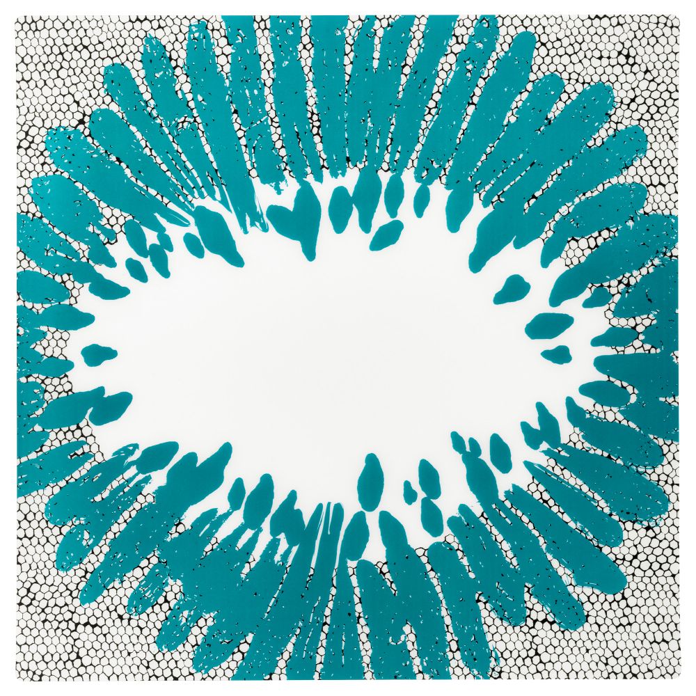 Салфетка под прибор ПОБОРЬЯ, с рисунком бирюзовый (37x37 см) - фото 1