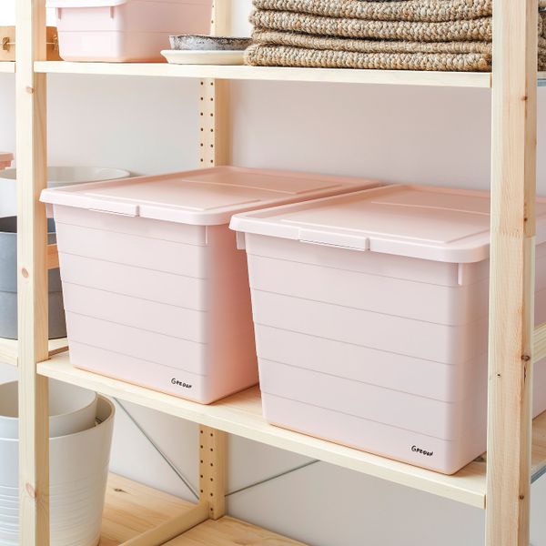 Контейнер с крышкой, розовый 38x51x30 см IKEA СОККЕРБИТ 804.446.87 - фото 2