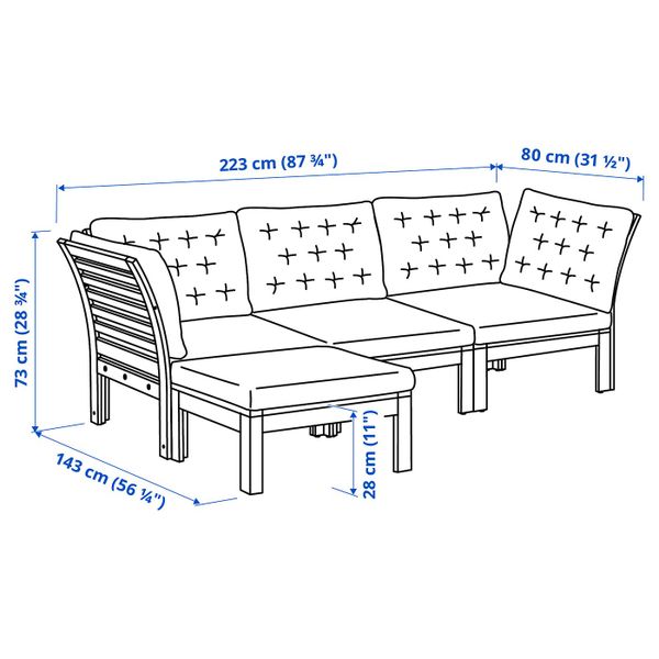 IKEA в интерьере - схема-чертеж с размерами