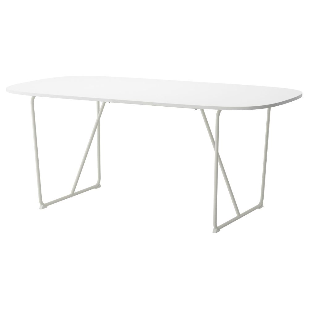 Стол ОППЕБЮ, белый, Бэккарид глянцевый белый (185x90 см) - фото 1