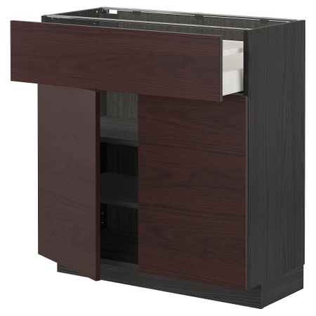 Напольный шкаф с ящиком, 2 дверцами, 80x37 cm IKEA METOD МЕТОД, MAXIMERA МАКСИМЕРА 894.674.86