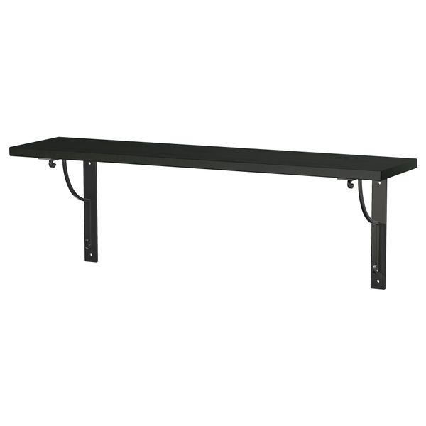 Полка навесная ЭКБИ ХЕМНЭС / ЭКБИ ХОЛЬ, черно-коричневый, черный (79x19 см) - фото 1