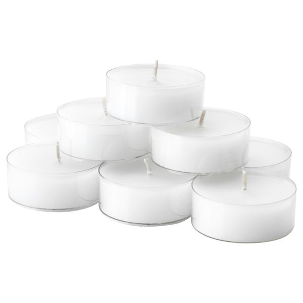 Неароматическая свеча в подставке ВЭГГУЛЬТ, белый - фото 1