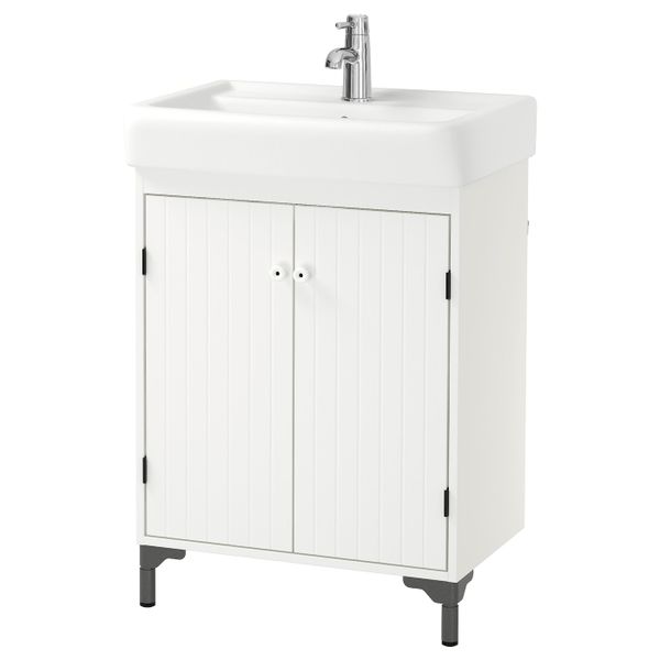 Шкаф под раковину с 2 дверец, белый 63x45x91 см IKEA SILVERÅN СИЛВЕРОН / HAMNVIKEN ХЭМНВИКЕН 592.273.27 - фото 2