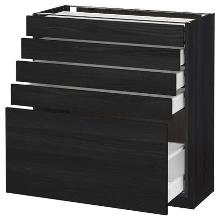 Напольный шкаф с 5 ящиками МЕТОД / МАКСИМЕРА, черный, Тингсрид черный
