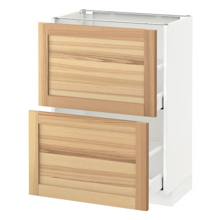Напольный шкаф с 2 ящиками, белый/Торхэмн ясень 60x37 см IKEA METOD МЕТОД / MAXIMERA МАКСИМЕРА 592.359.59