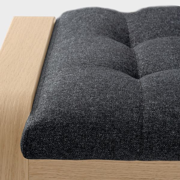 Табурет для ног, дубовый шпон, беленый/Гуннаред темно-серый IKEA POÄNG ПОЭНГ 694.373.96 - фото 2