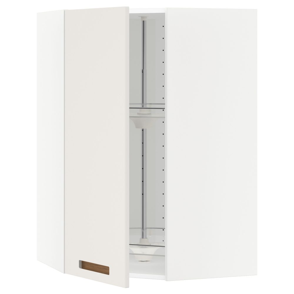 Угловой навесной шкаф с вращающейся секцией МЕТОД, белый, Мэрста белый - схема-чертеж с размерами