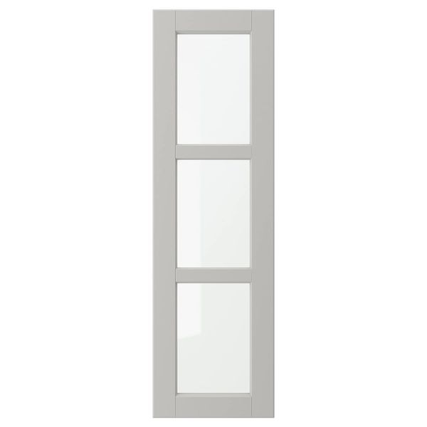 Стеклянная дверь, светло-серый 30x100 см IKEA LERHYTTAN ЛЕРХЮТТАН 104.615.76 - фото 1