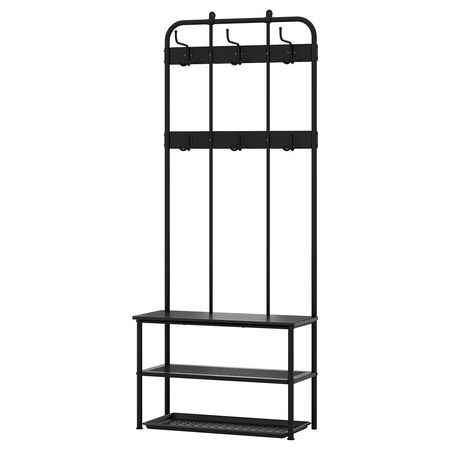 NIPÅSEN / BAGGMUCK Мебель для прихожей, 2 предм. - чёрный/серый