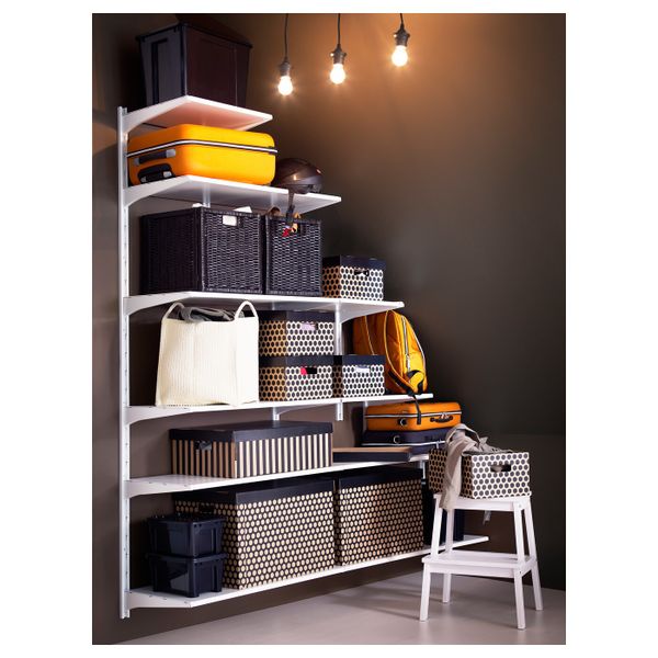 Настенная шина/полки, белый 189x41x57/197 см IKEA АЛЬГОТ 092.303.32 - схема-чертеж с размерами