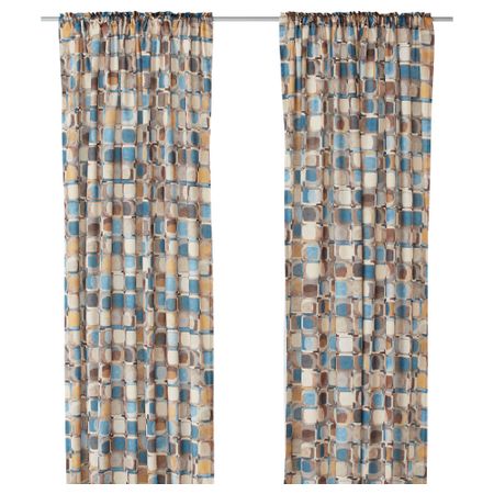 Гардины, 1 пара ВИНТЕРГРОНА, разноцветный (145x270 см)
