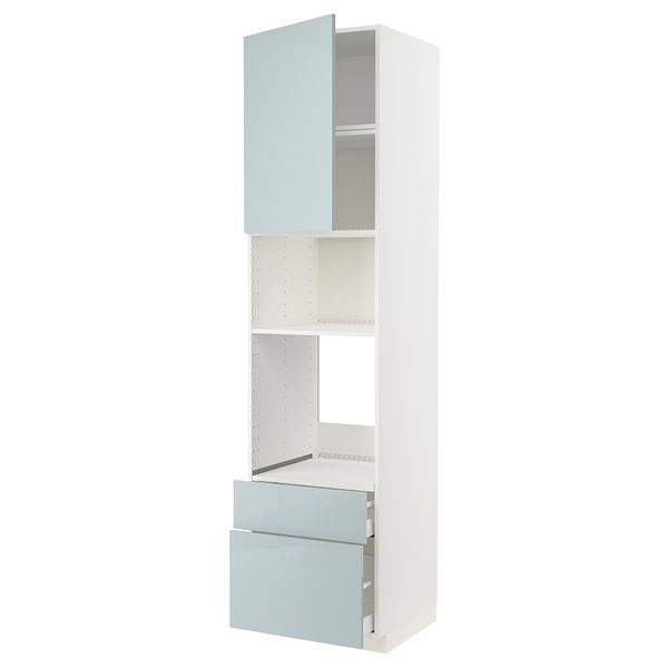 Высокий шкаф для духовки, СВЧ, дверца, 2 ящика, 60x60x240 cm IKEA METOD МЕТОД, MAXIMERA МАКСИМЕРА 594.793.15 - фото 1