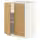 METOD Напольный шкаф с полками/2дверцами - белый/Sinarp дубовый шпон 60x60 см